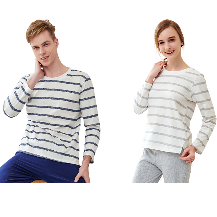 couple-pajama-cotton-striped-o-neck-sleepwear