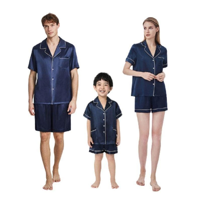 Short Sleeve Silk Family Matching Pajamas Set